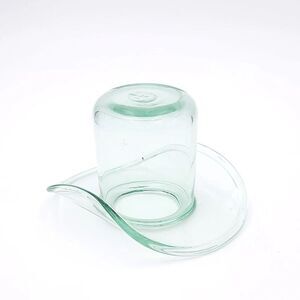 Vintage / Antique Hand Blown Recycled Glass Hat Clear Green Glass